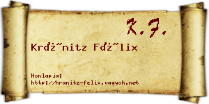 Kránitz Félix névjegykártya